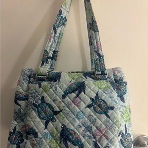 Vera Bradley Blue and Green Quilted Shoulder Bag